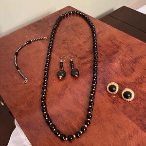 Elegant Black and Gold Black Onyx Set